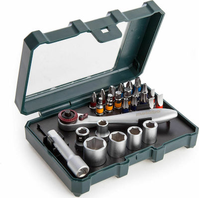 Metabo Set de chei tubulare și clichet 1\4" 26buc