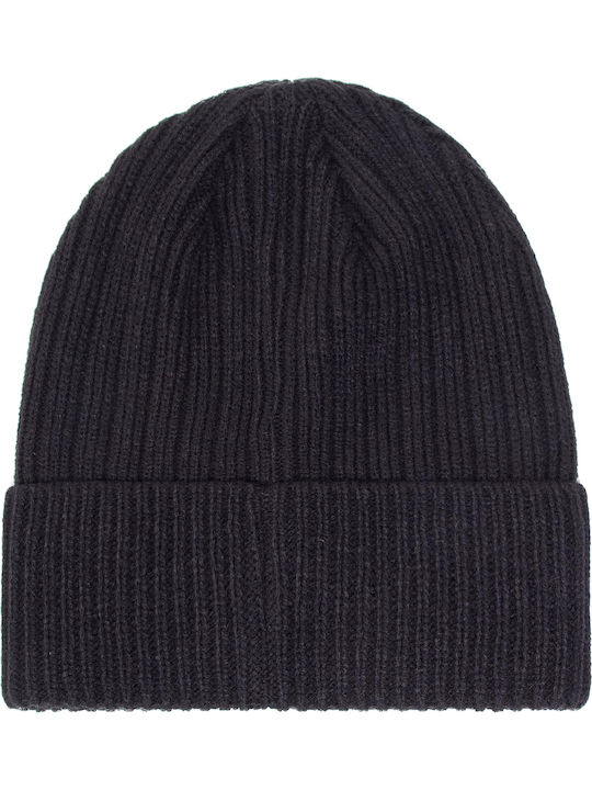 Ribbed Classic Beanie Männer Beanie mit Rippstrick in Schwarz Farbe