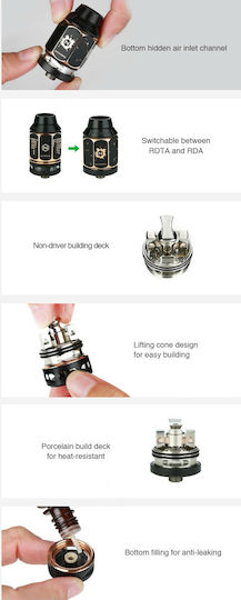 Nicomore M1 Verdampfer für Elektronische Zigaretten RDTA 2ml Black