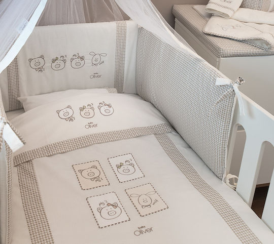 Baby Oliver Baby Bettwäsche-Set Für Krippe Beige 3 Stücke
