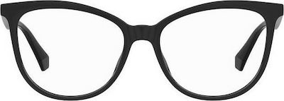 Polaroid Plastic Eyeglass Frame with Clip On Black PLDD406 807