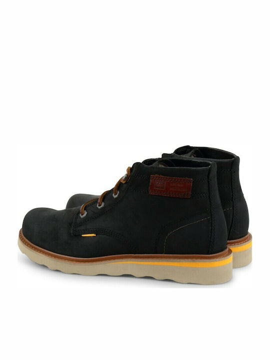 Jacson Mid Δερμάτινα Μαύρα Ανδρικά Μποτάκια