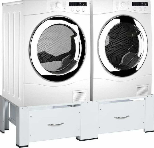 vidaXL 51195 51195 Base For Washer/Dryer made of Stainless Steel with Drawer 127x54.5εκ. 1pcs