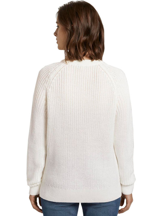 Tom Tailor Women's Long Sleeve Sweater White