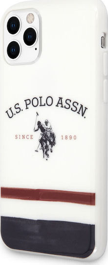 U.S. Polo Assn. Tricolor Back Cover Σιλικόνης Λευκό (iPhone 11 Pro)