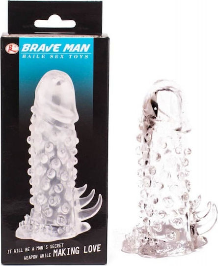 Baile Brave Man Penis Sleeve Προέκταση Πέους Διάφανη 13cm