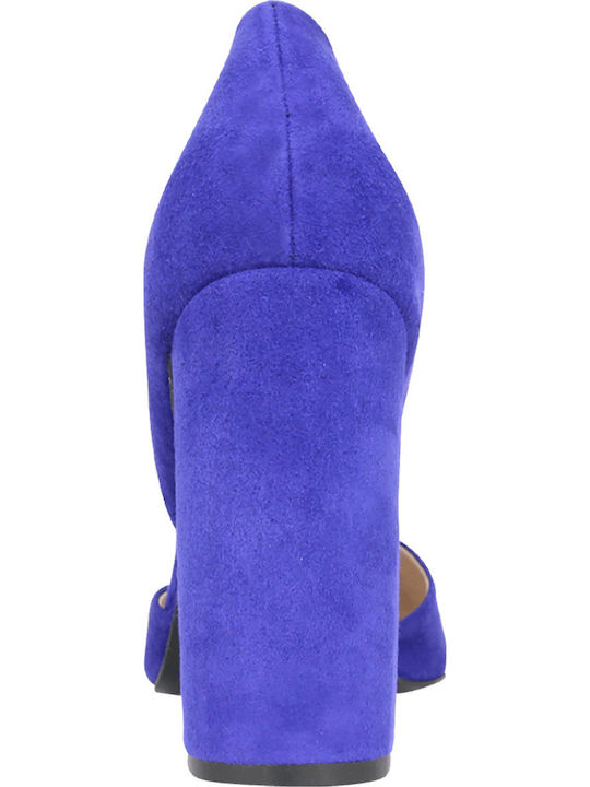 Gianna Kazakou Suede Pointed Toe Blue High Heels Glion AB6531.9067.M8F.K-03