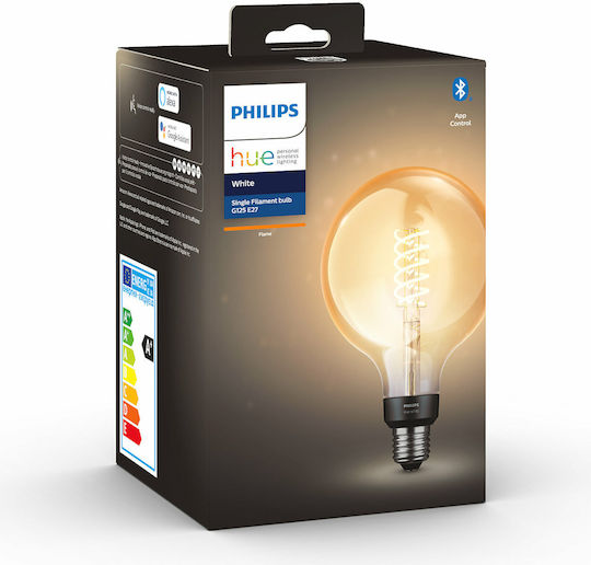 Philips Smart Bulb LED 7W for Socket E27 and Shape G125 Warm White 550lm Dimmable