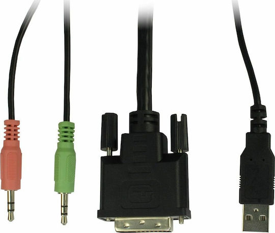 Inter-Tech AS-21DA KVM & Data Switch με Audio / DVI / USB 2.0 / USB-B