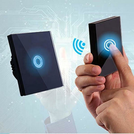 Next Systems Smart Touch Switch 3 Gangs Χωνευτός Διακόπτης Τοίχου Αφής Wi-Fi Μαύρος