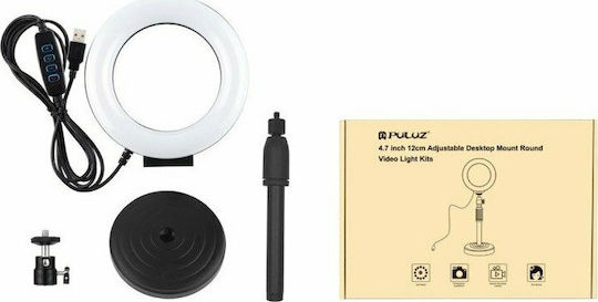 Puluz LED Ring Light Ring Light 12cm 3200 - 6500K with Desktop Stand