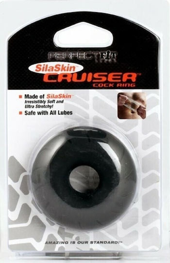 Perfect Fit Brand Fat Boy SilaSkin Cruiser Ring Δαχτυλίδι Πέους Σιλικόνης Μαύρο