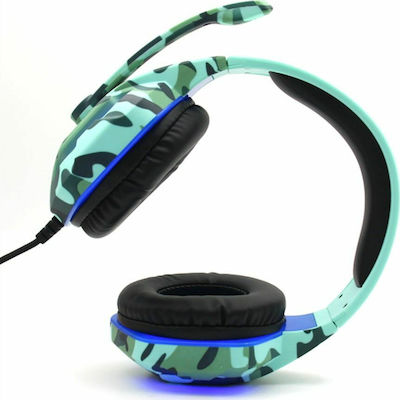 Komc G312 Over Ear Gaming Headset with Connection 2x3.5mm / USB Blue