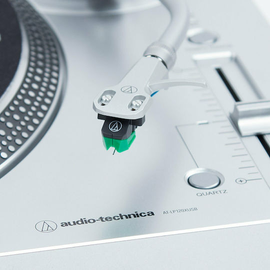 Audio Technica AT-LP120XUSB Πικάπ με Direct Drive και Προενίσχυση Ασημί