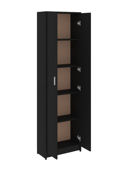 Double Door Wardrobe Black 55x25x189cm