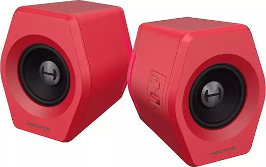 Edifier G2000 RGB Ασύρματα Ηχεία Υπολογιστή 2.0 με RGB Φωτισμό και Bluetooth Ισχύος 32W σε Κόκκινο Χρώμα