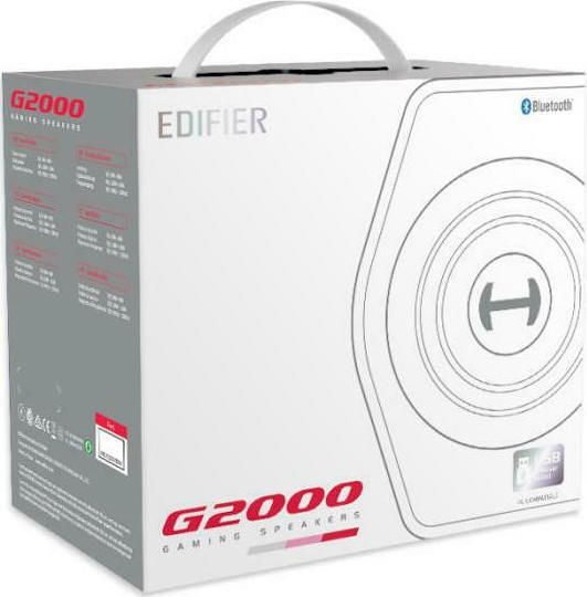 Edifier G2000 RGB Безжични компютърни тонколони Компютърни тонколони 2.0 с RGB осветление и Bluetooth Мощност 32W в Бял цвят