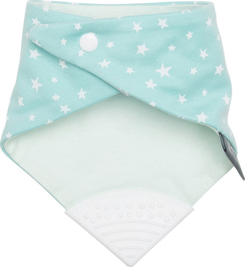 Cheeky Chompers Sage Stars Bandana material textil cu buton Turcoaz pentru 2 m+