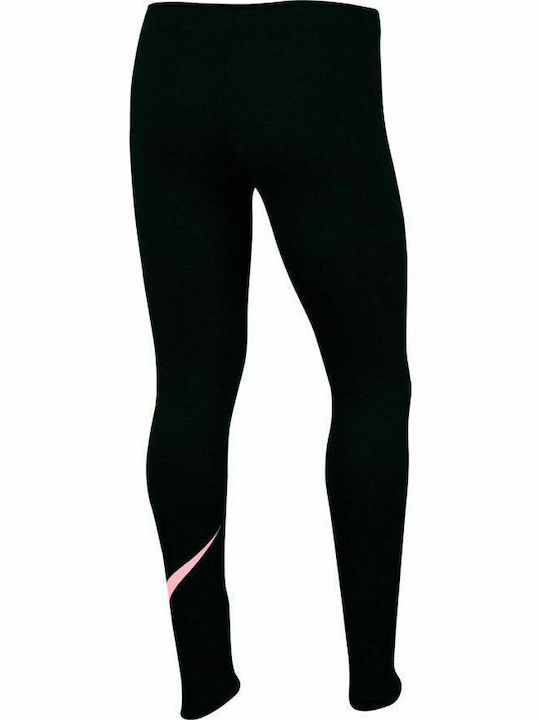 Kinder Leggings Sport Lang Schwarz Swoosh