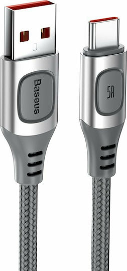 Baseus Power Delivery Geflochten USB 2.0 Kabel USB-C männlich - USB-A 15W Silber 2m (CATSS-B0S)