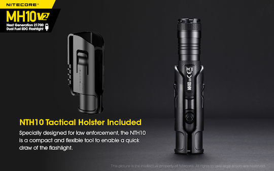 NiteCore Επαναφορτιζόμενος Φακός LED IP68 με Μέγιστη Φωτεινότητα 1200lm MH10V2
