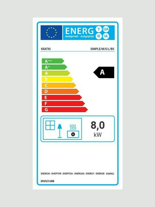 Kratki Simple M S L BS Kaminofen Kassette Holz 8kW Linke Ecke mit einer zu öffnenden Tür