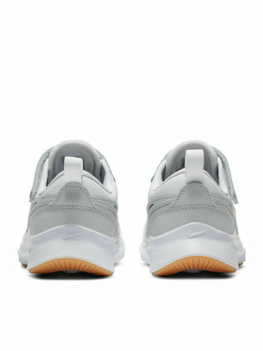 Varsity Leather PSV Kids Sports Shoes Running with Hoop & Loop Closure White