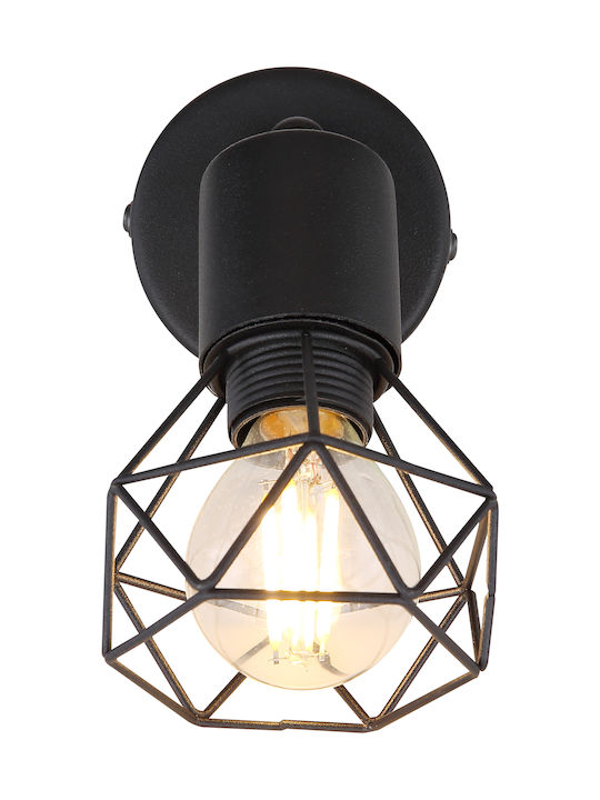 Globo Lighting Xara I Modern Lamp Wall with Socket E14 Black 13x12.5cm