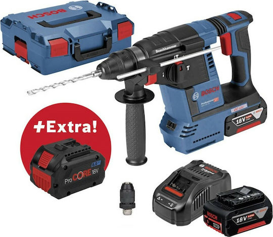 Bosch GBH 18V-26 F Professional Impact Demolition Hammer Battery Brushless 18V 2x5Ah with Chuck SDS Plus / Quick