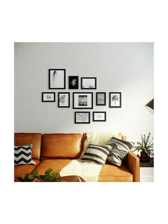 Songmics Wall Frame Wooden 10 Number of Spit with Black Frame 10pcs