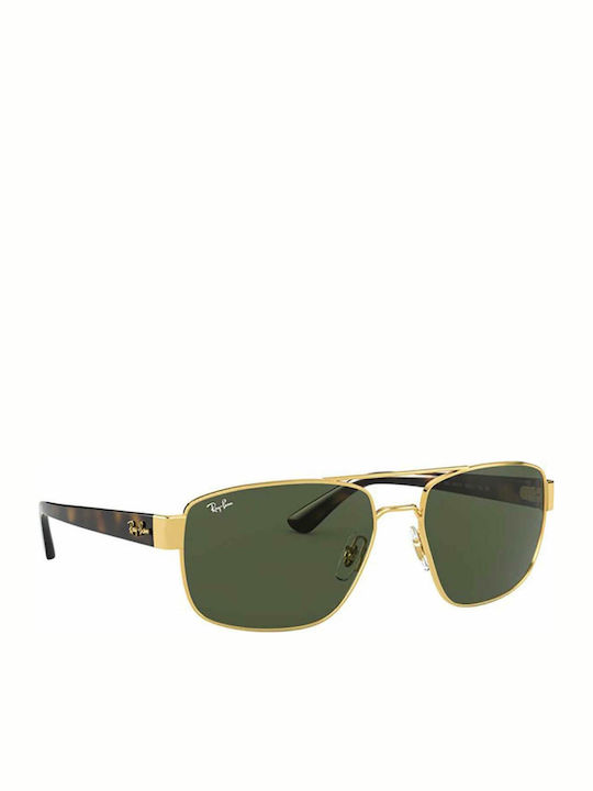 Ray Ban Мъжки Слънчеви Очила с Златна Рамка и Зелени Стъкла