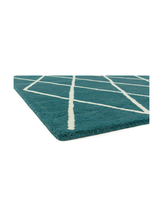 Asiatic London Diamond Handmade Rug Rectangular Wool Teal