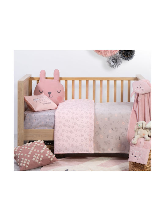 Nef-Nef Homeware Fashion Baby Baby Sheets Set Crib Cotton Pink 120x170cm 026840