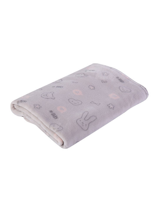 Nef-Nef Homeware Κουβέρτα Αγκαλιάς & Λίκνου Fashion Baby Fleece Grey 75x110cm