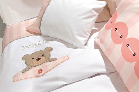 Saint Clair Σετ Κούνιας Teddy Ροζ 5τμχ