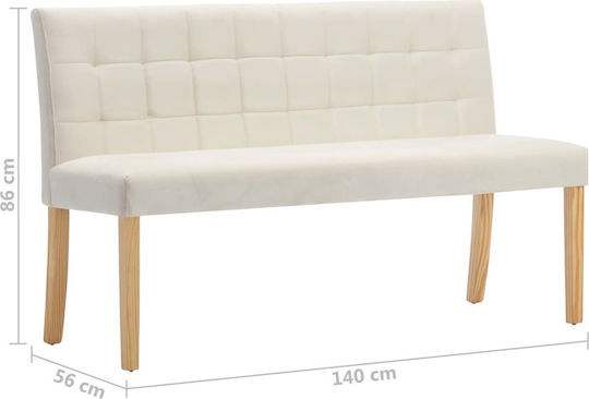 Cu două locuri Canapea Cremă 140x56x86cm.