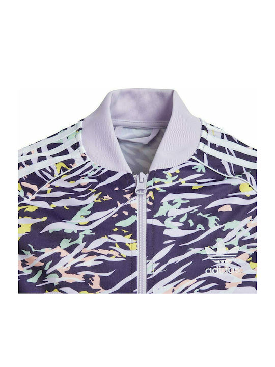 Sportliche Kinder-Strickjacke Lila