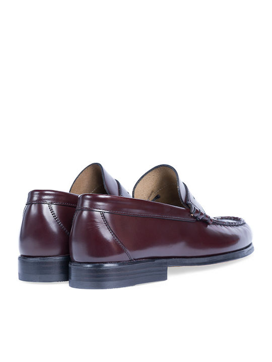 0130 Men's Leather Loafers Burgundy