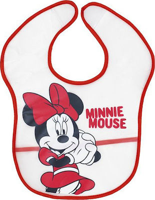 Interbaby Disney-Minnie Mouse Waterproof Bib Plastic with Hoop & Loop Fastener Transparent 2pcs