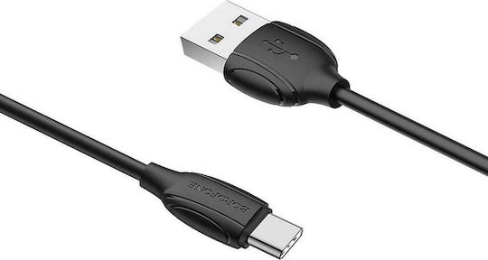 Borofone BX19 Benefit USB 2.0 Cable USB-C male - USB-A Μαύρο 1m BOR-701794