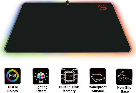 A4Tech Bloody MP-50RS Gaming Mouse Pad Medium (358mm) με RGB Φωτισμό μέσω USB Μαύρο A4TPAD46015