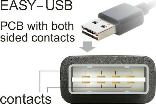 Powertech Angle (90°) USB 2.0 to micro USB Cable Μαύρο 3m (CAB-U126)
