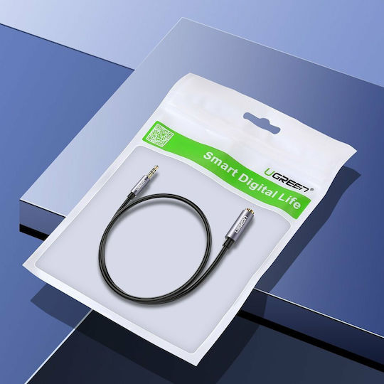 Ugreen 3.5mm Male to 3.5mm Female Audio Cable Silver 3m with Gold Plated Terminals 10595