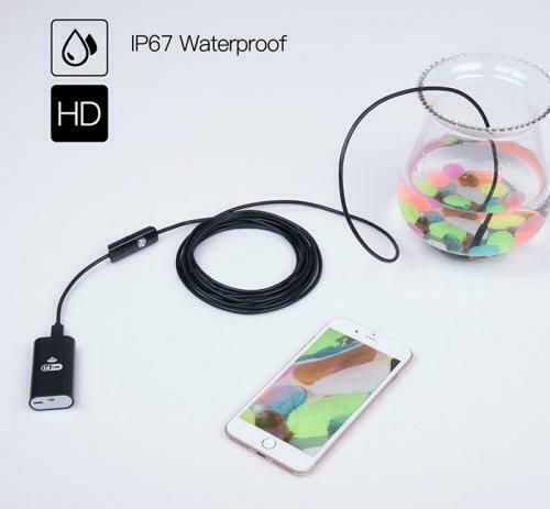 Powertech PT-894 Ендоскопична Камера Wi-Fi за Мобилни Устройства с Анализ 1280x720 Пиксела и Кабел 5м