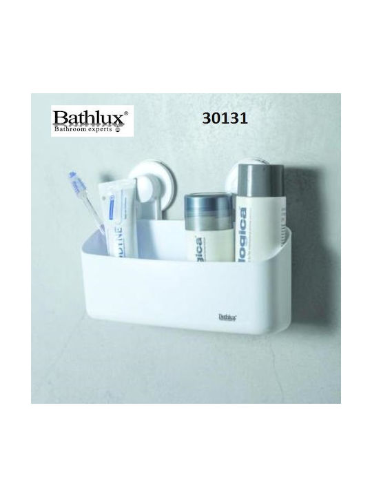 Bathlux 30131 Wandmontiert Schwamm-Halter Kunststoff mit Saugnapf Weiß