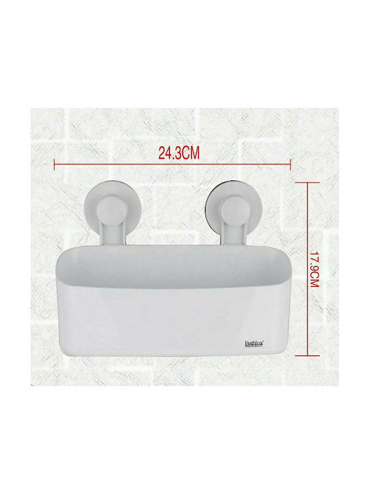 Bathlux 30131 Wandmontiert Schwamm-Halter Kunststoff mit Saugnapf Weiß