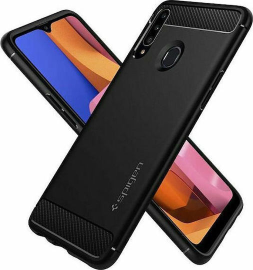 Spigen Rugged Armor Back Cover Σιλικόνης 2mm Μαύρο (Galaxy A20s)