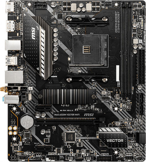 MSI A520M Vector WIFI Motherboard Micro ATX με AMD AM4 Socket 7D14-008R