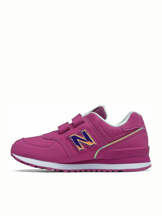 574 Kids Sneakers with Scratch Fuchsia