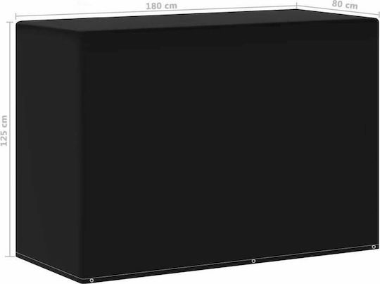 vidaXL Outdoor Furniture Cover Sofa 180x80x125cm in Black Color